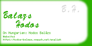 balazs hodos business card